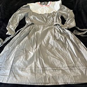 Vintage sailor Victorian style dress 13 14 tie back puff shoulder additional hem